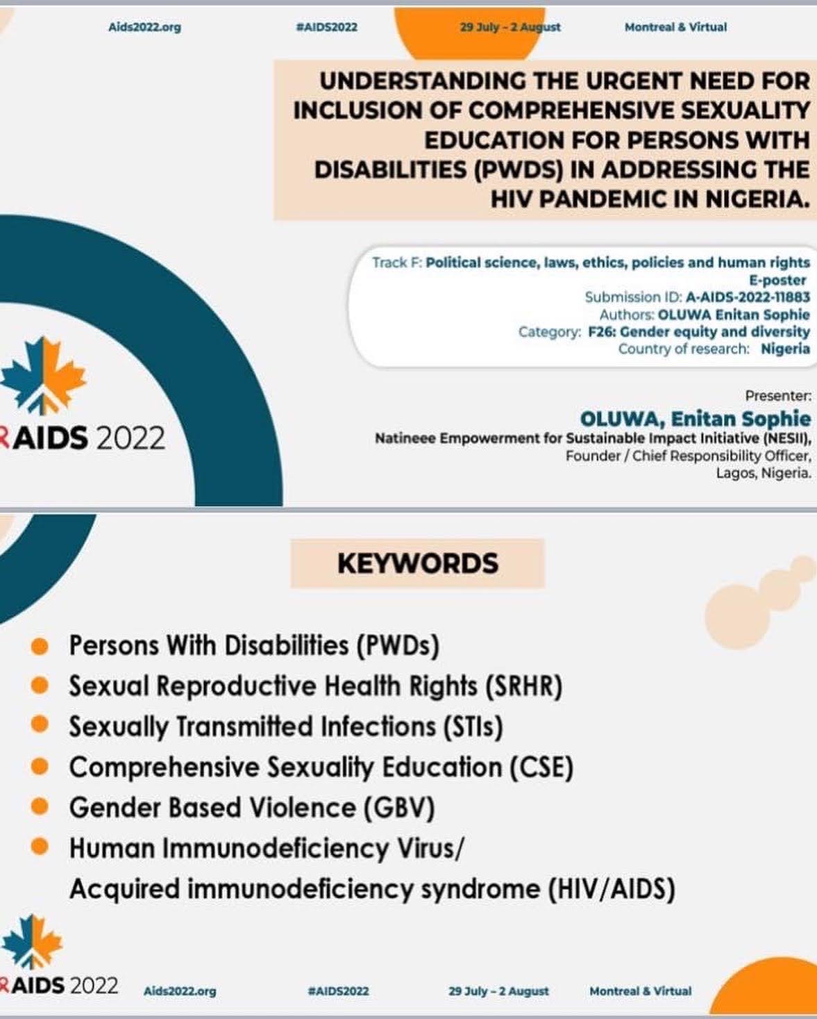 NESII CRO Presents Poster on AIDS2022 Conference.